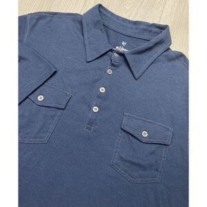 Kuhl Shirt Men Large Blue Icelandr‎ Polo Light Casual Front Pockets Outdoor Hike
